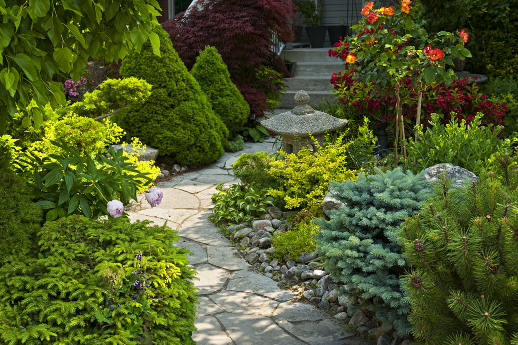 Garden Path with Stone Landscaping